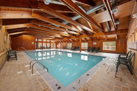 Newly renovated heated indoor pool at the clubhouse, just steps away from house.