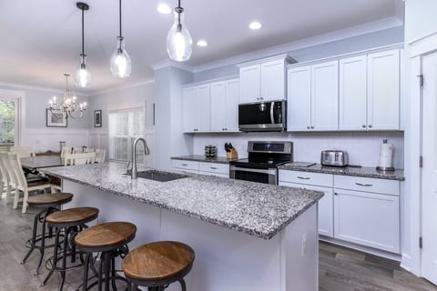 Kitchen View with Large Island and Seating for 4