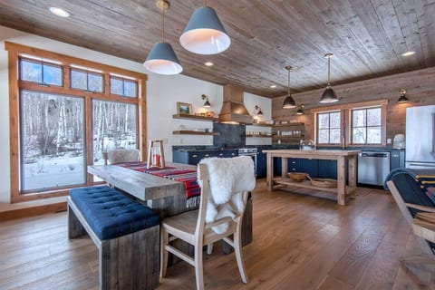The airy open-concept floorplan makes it easy to see and interact with everyone in the space.
