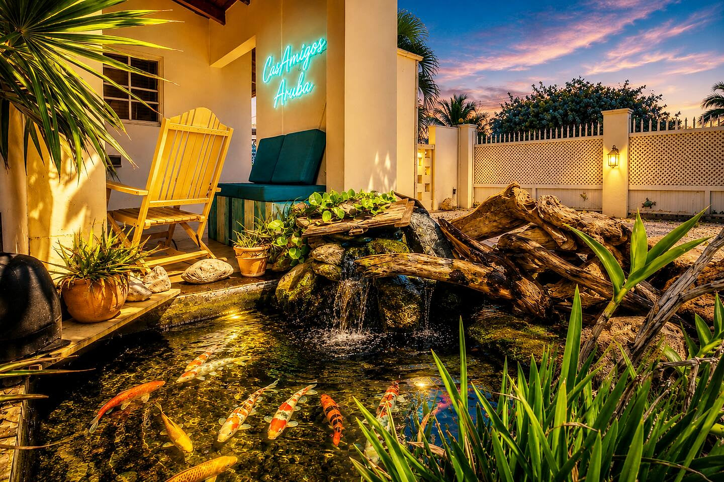 Where tropical sunsets, glowing koi ponds, and peaceful evenings become lifelong memories ✨
CasAmigos Aruba isn’t just a stay — it’s an experience minutes from Eagle Beach. CasAmigos Walk 2 Eagle Beach, Bars, Food, Casino!