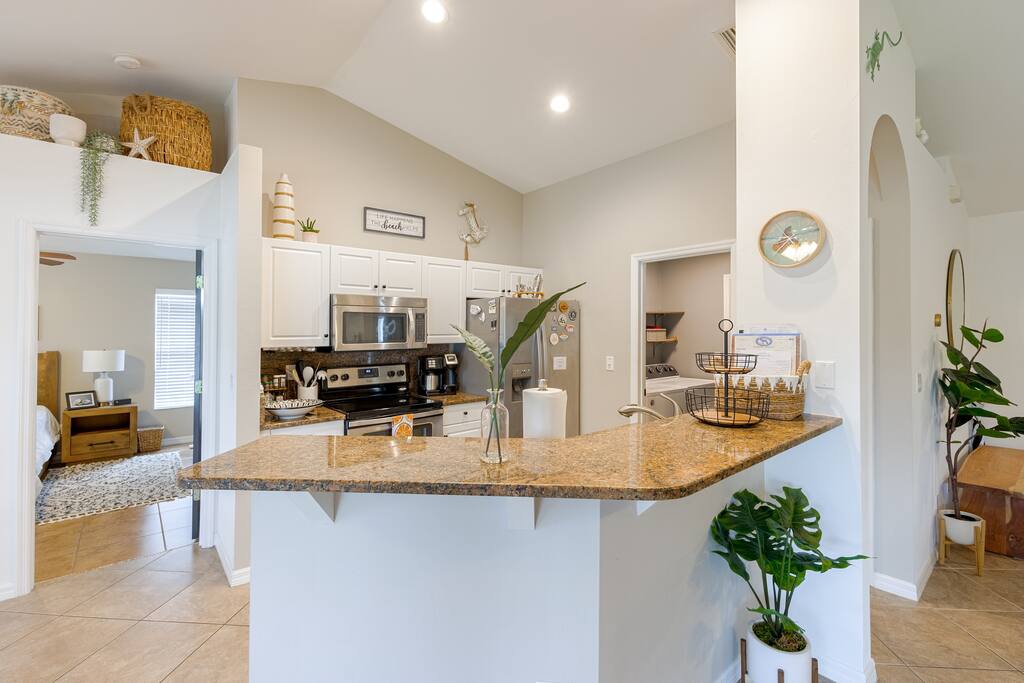 Everyone loves being surrounded by family and friends and some love cooking and baking on vacation as well.  Our open kitchen allows you to do both.  Making and baking memories for years to come.