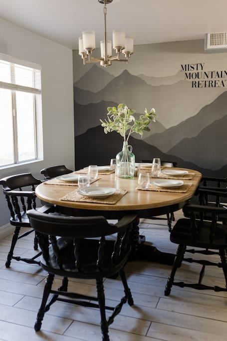 Six person dining room table