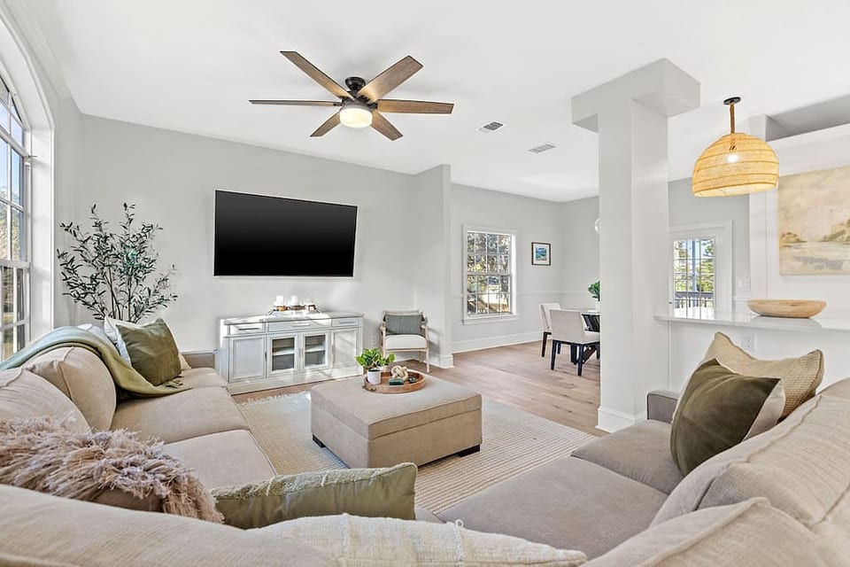 Inviting family area with large tv.