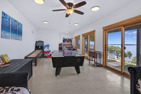 Full floor of games for kids and kids at heart. That's a commercial grade air hockey table!