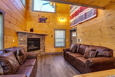 Living Room with gas fireplace.