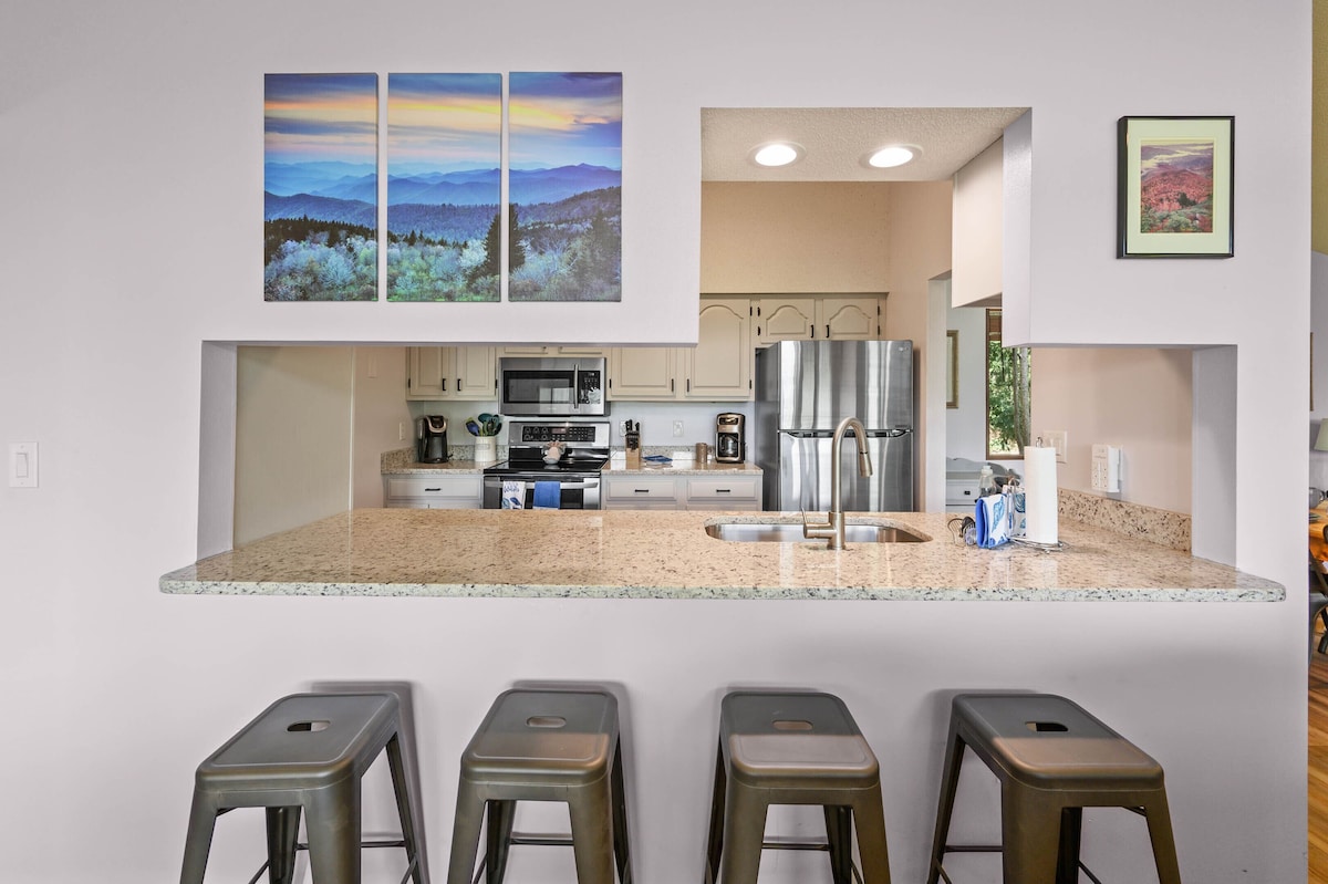 Chefs kitchen with stainless steel appliances