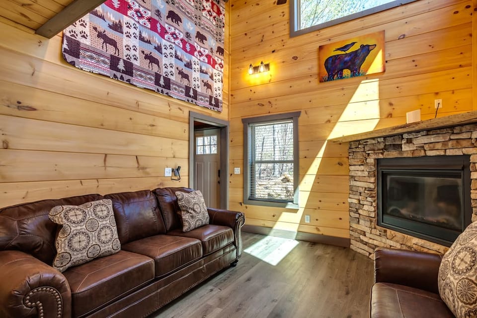 Living room has lots of natural light.