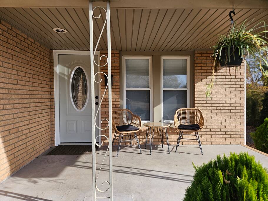 Seating area for two outfront - Peaceful, Cozy & Convenient - Valdese