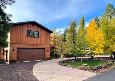 Exterior of the house and free parking space