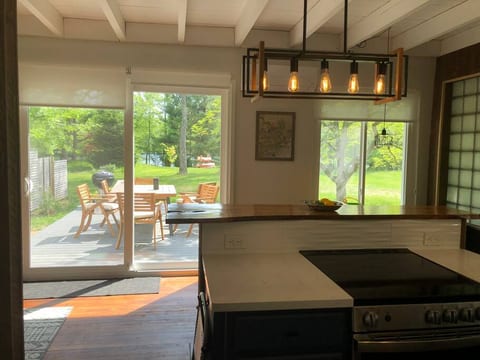 walkout patio and large backyard