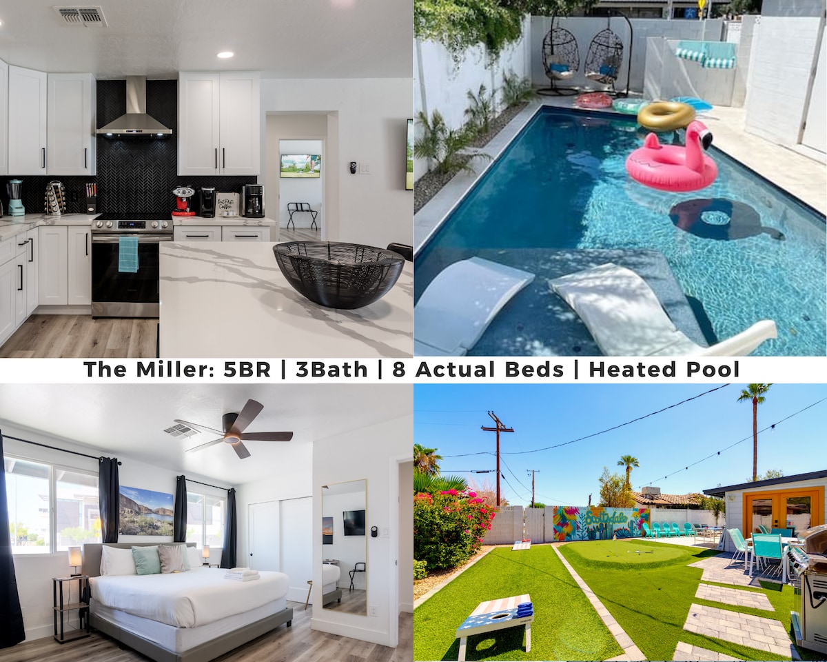 The Miller - 5 Bedroom | 3 Bathroom | 8 Actual Beds | Heated Pool + Golf + Games
