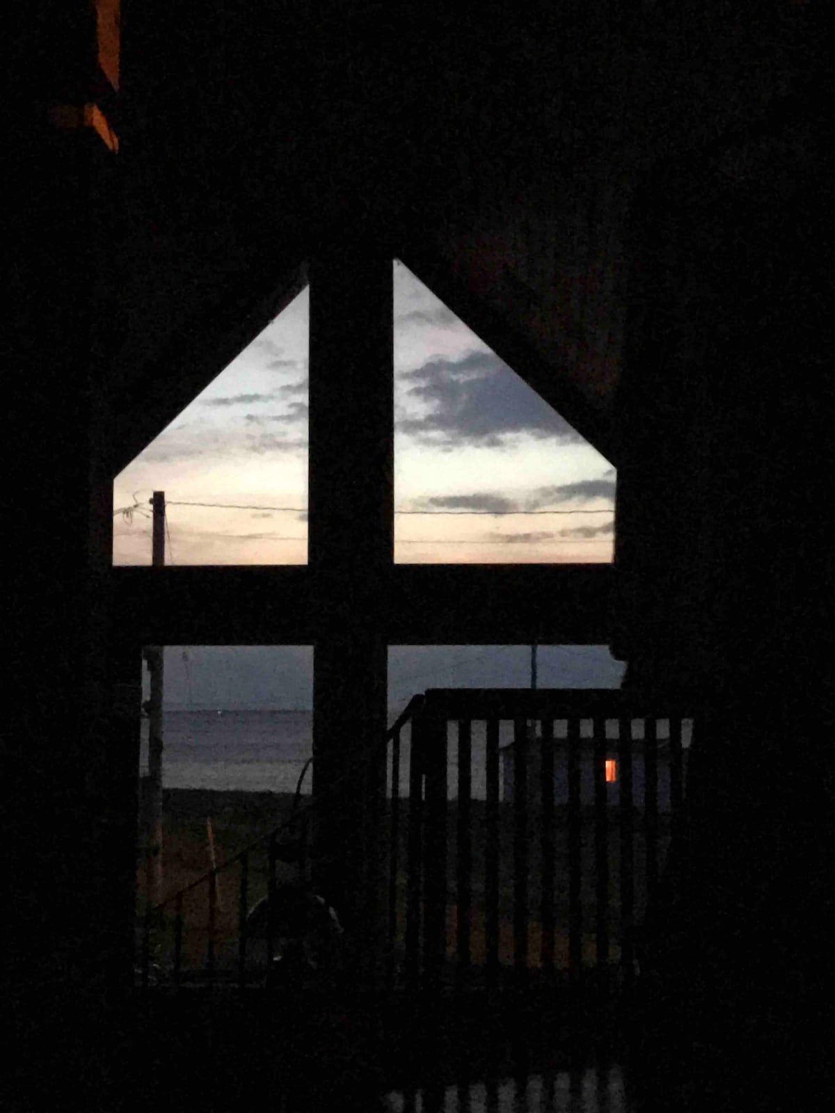 Ocean view from loft bedroom. This is an open loft with a privacy screen and curtains, if required. 