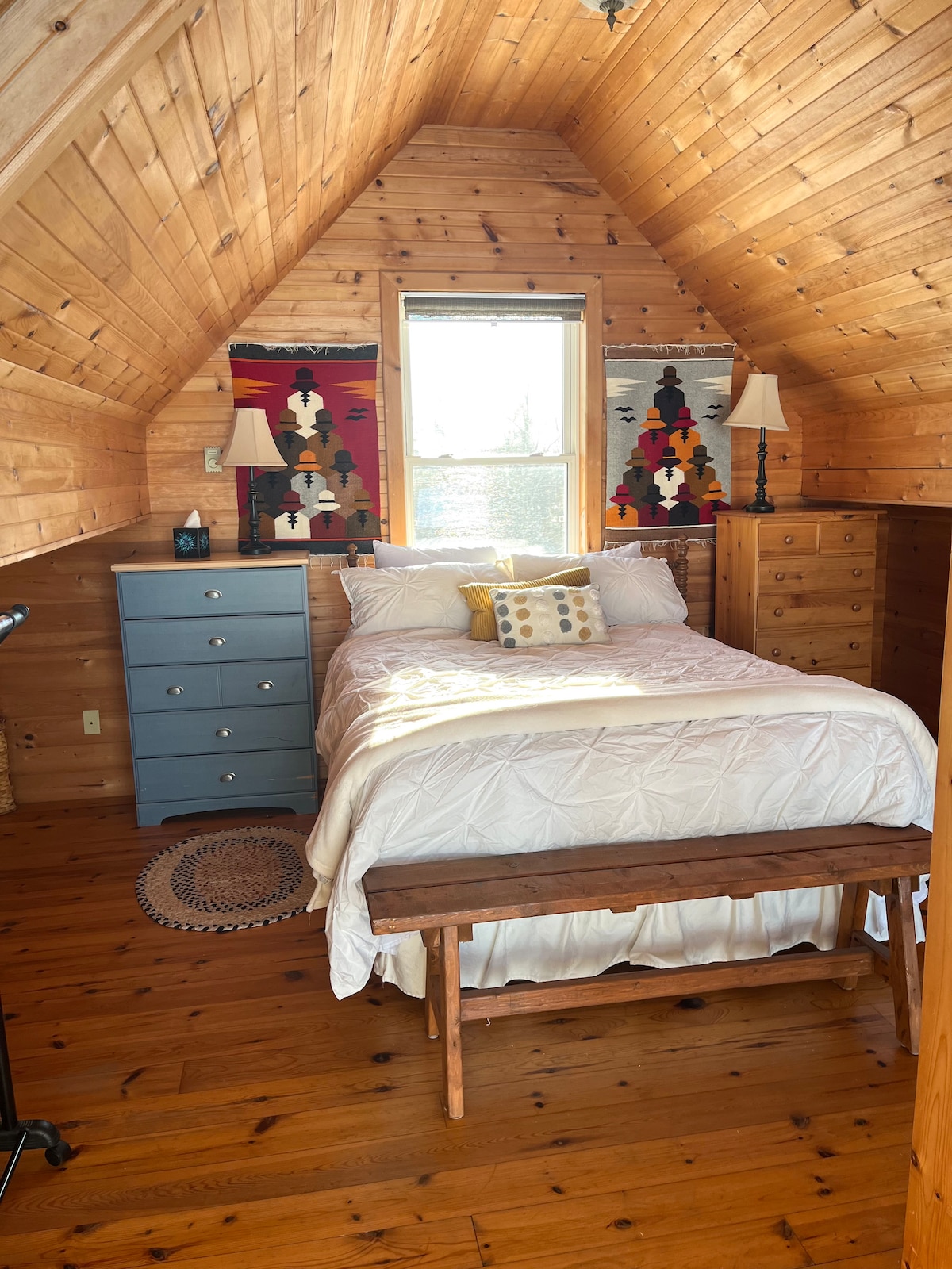 Ocean view from bed. This is a loft, accessible via spiral staircase. 