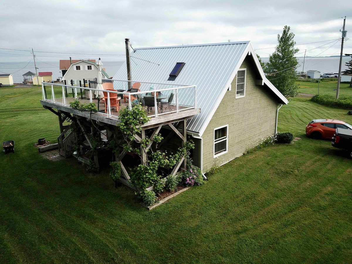 View the ocean from the deck, particularly the gorgeous sunsets! Or lounge in the hammock underneath, surrounded by grape vines and bird song!