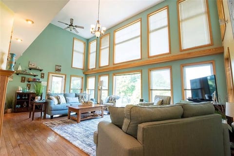 Living Room with views out to the lake front.