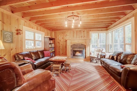 living room with propane fireplace