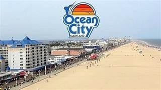 Ocean, beach and Boardwalk view.