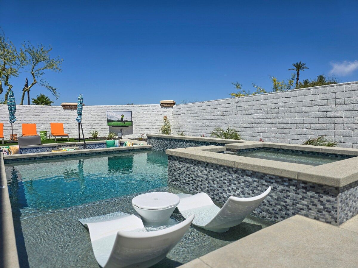 Enjoy the benefits of a saltwater pool, offering a gentler, more natural swimming experience than traditional chlorine pools. Dive into crystal-clear waters that are gentle on the skin and eyes, creating a refreshing oasis in the backyard.