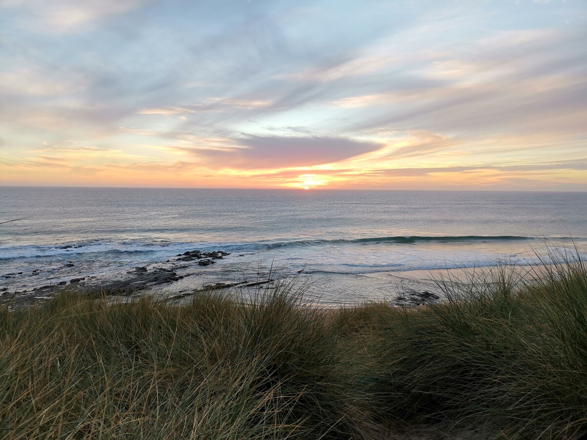 Sunset over Second Surf Beach, 15 min walk from the Eco Beach House.