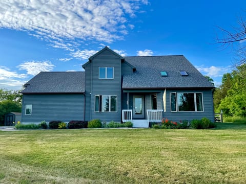 Front house view; house is a tenth of a mile back from the road for privacy, six minutes to shopping/dining, and ten minutes to downtown & Cornell.