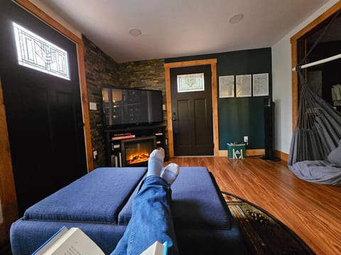 Our relaxing living room is the perfect spot to unwind after a long hike