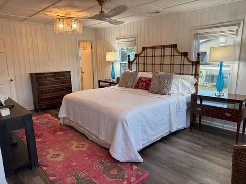 Primary king size bedroom overlooking creek with a new private bath