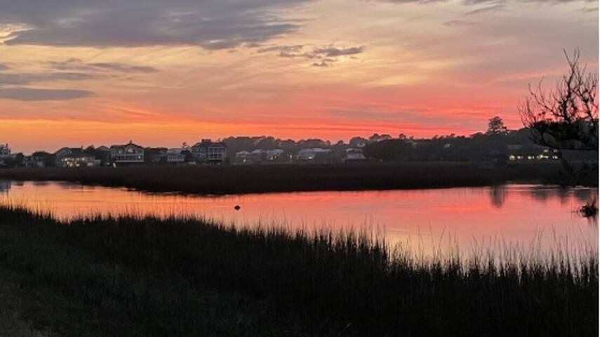Beautiful marsh sunset from front porch