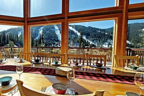 Enjoy a family meal at the dining table.