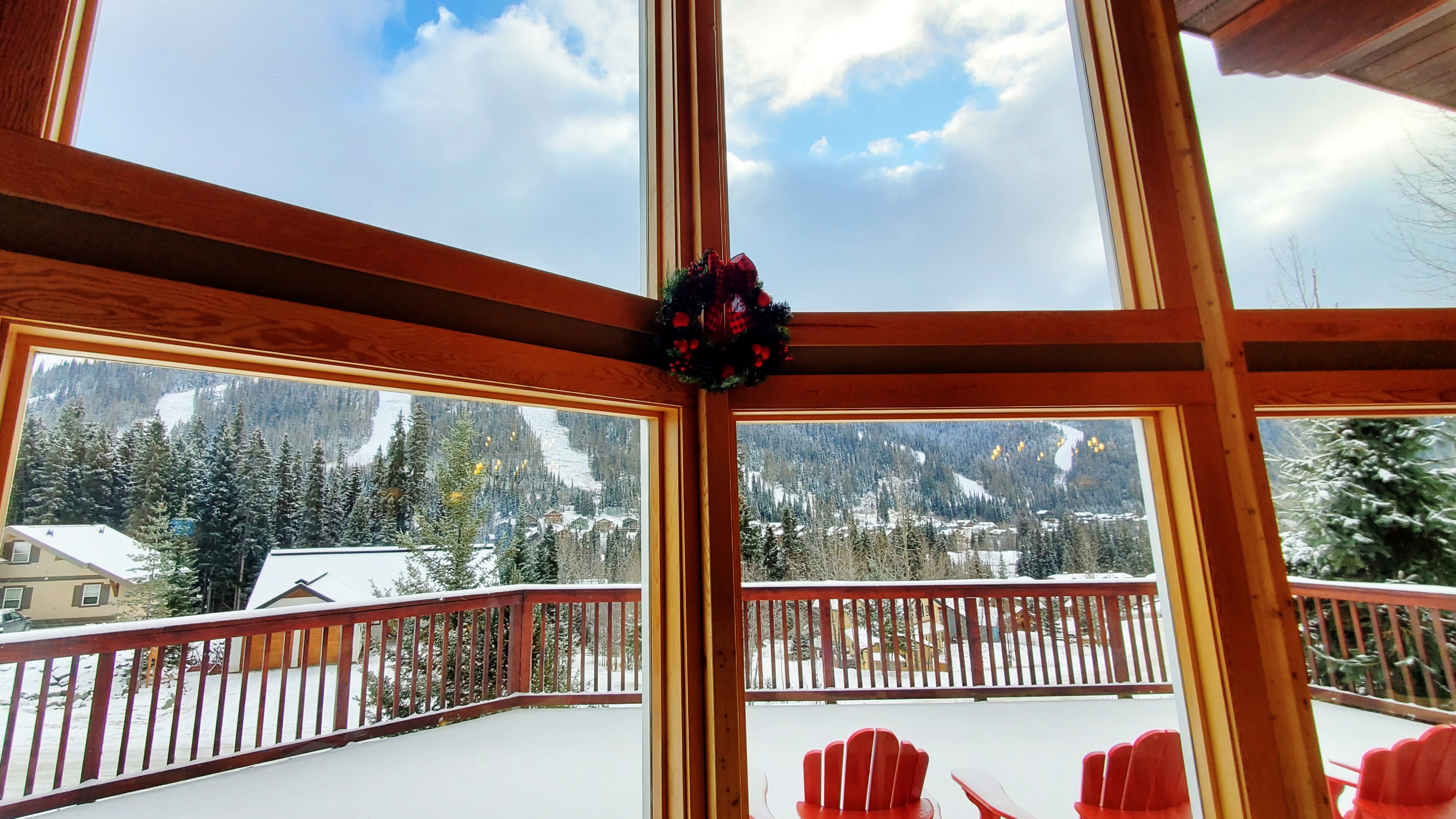 Great room after a snowfall