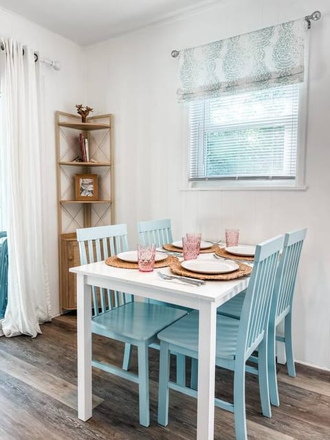 Dining table off of kitchen and living room