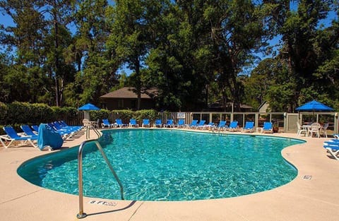 One of two community pools