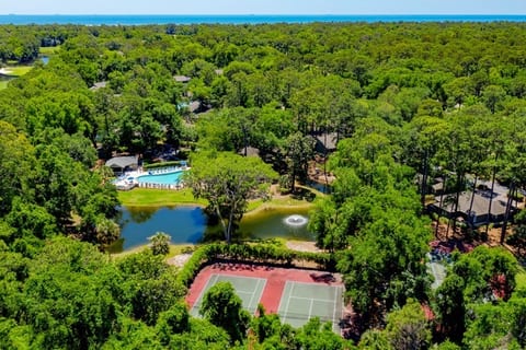 Aerial view of amenities
