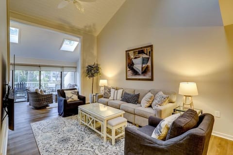 Open living room and sun room