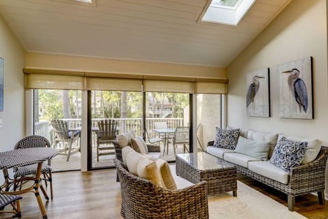 Sun room leading to outdoor deck