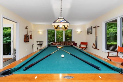 Relax with a game of pool or play some guitar or ukulele.
