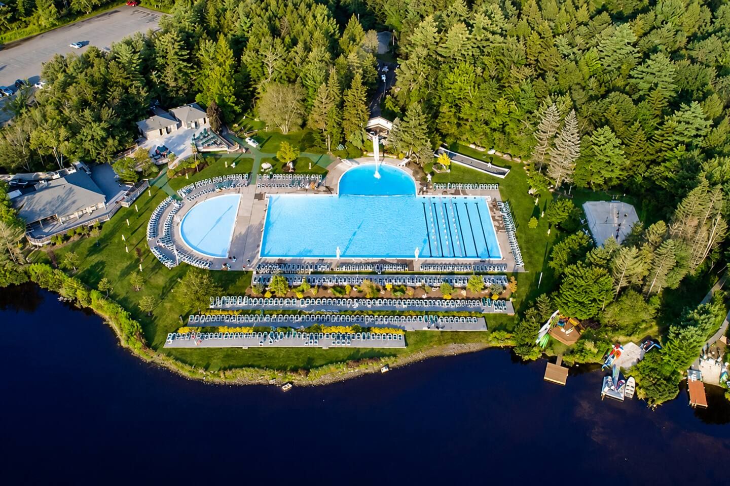 Pennsylvania's largest heated outdoor pool set on a lake (accessible with a limited, optional temporary membership).
