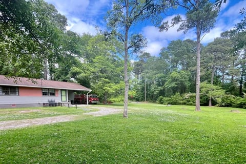 Private, safe space tucked in the woods yet close to the throughway.