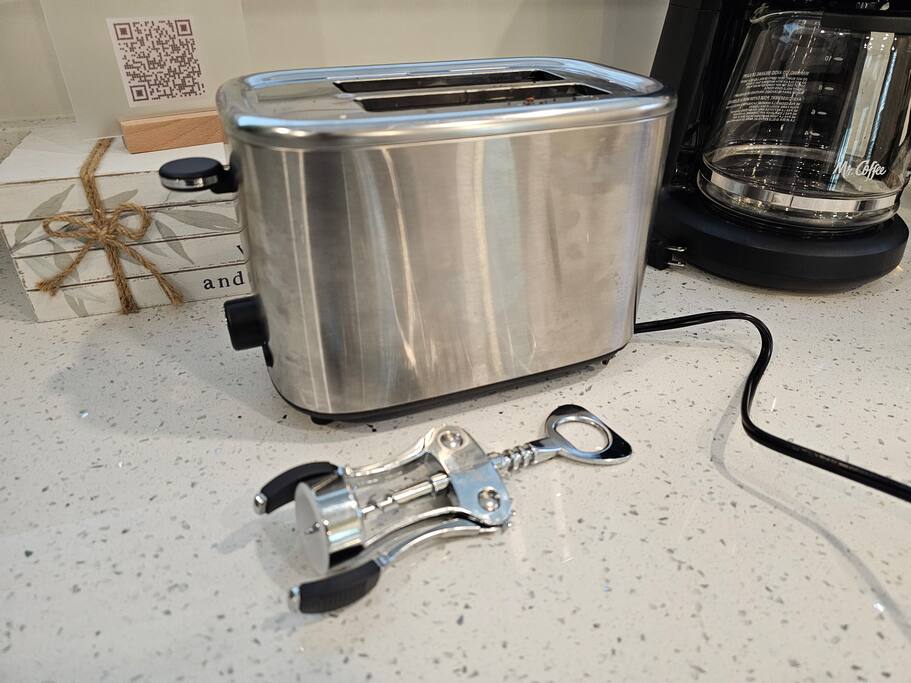 Toaster, Coffe Maker, and wine Corkscrew Toaster, Coffe Maker, and wine Corkscrew - Steps to Trolley #11, Tesla Charger, Walk Downtown - St. Augustine