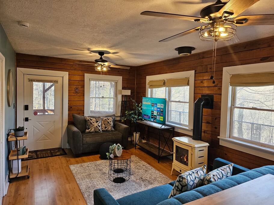 Cozy Cabin: Hot Tub, Fast 500Mbps Wi-Fi, Fireplace - Mars Hill Cozy Cabin: Hot Tub, Fast 500Mbps Wi-Fi, Fireplace - Mars Hill