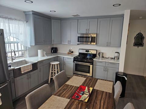 Kitchen with stainless steel