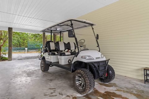 Cruise around town in a new 2023 all electric 6 seater golf cart. Equipped with Bluetooth speakers for you music lovers.