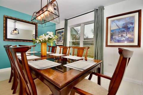 Comfortable seating for eight.