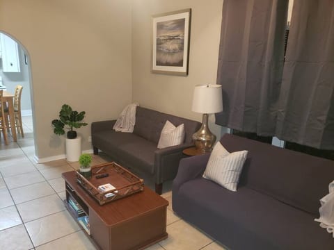Unwind in style in our cozy and chic living room retreat."