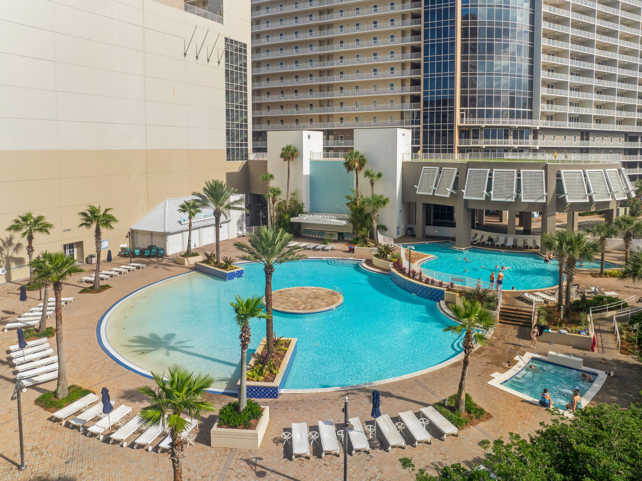 Enjoy resort-style amenities at Laketown Wharf Resort with access to expansive pools, a relaxing hot tub, and a sun deck perfect for unwinding during your stay