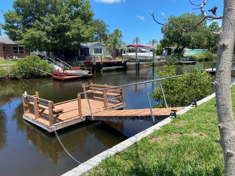Fish from the dock with the provided fishing poles or just take in the wildlife. There are always birds, fish, and sometimes manatees can be spotted from the dock.