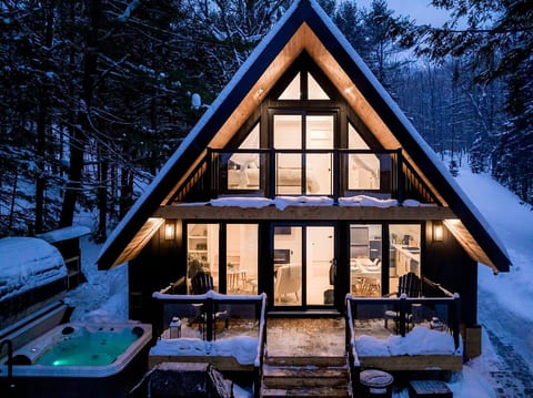 Waterfront A-frame Retreat with Sauna & Hot tub