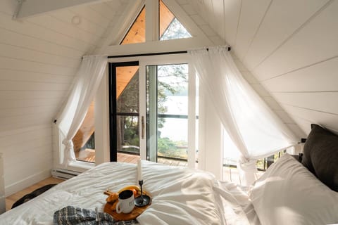 Waterfront A-frame Retreat with Sauna & Hot tub