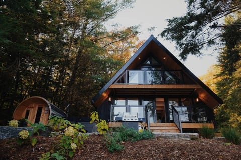 Waterfront A-frame Retreat with Sauna & Hot tub