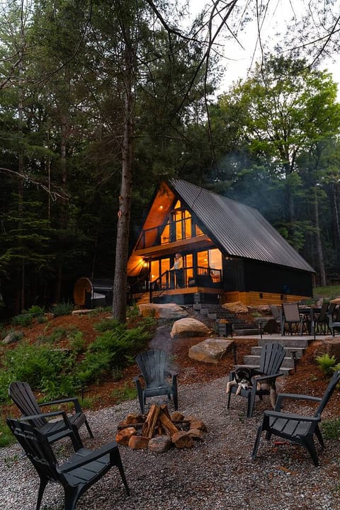 Waterfront A-frame Retreat with Sauna & Hot tub