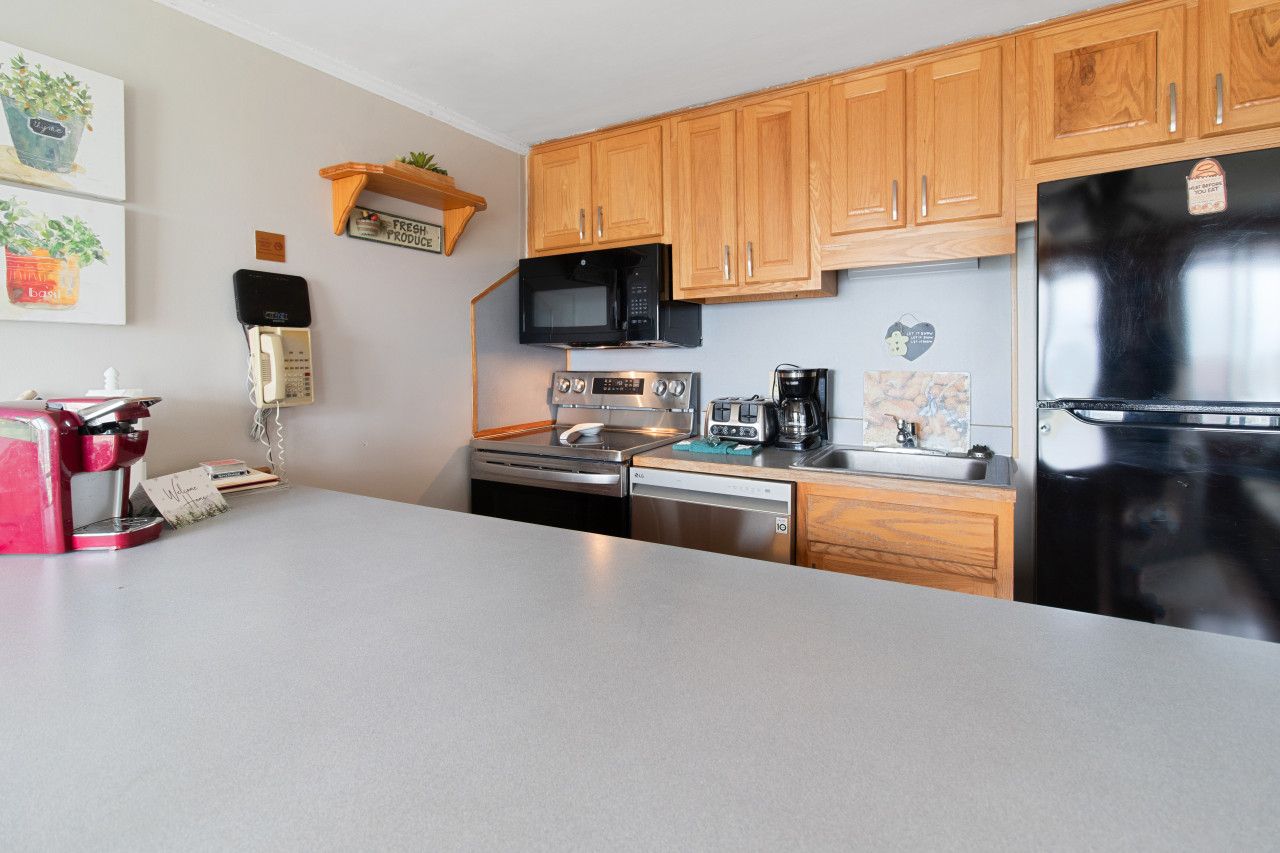 Kitchen area with HUGE island